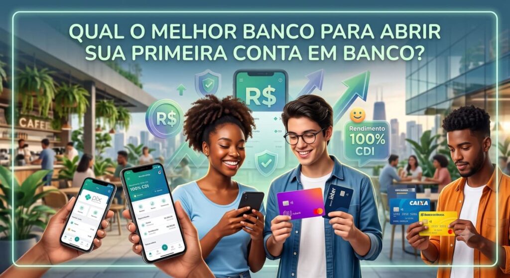 Qual o melhor banco para abrir sua primeira conta em banco em 2026? 1 primeira conta em banco